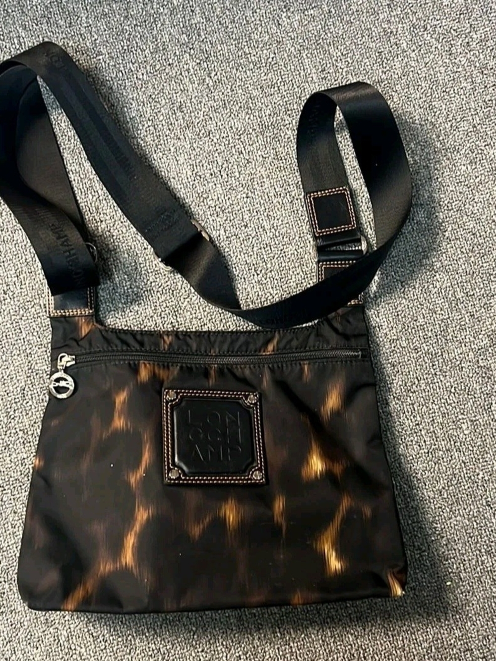 Longchamp Black/leopard Crossbody Bag